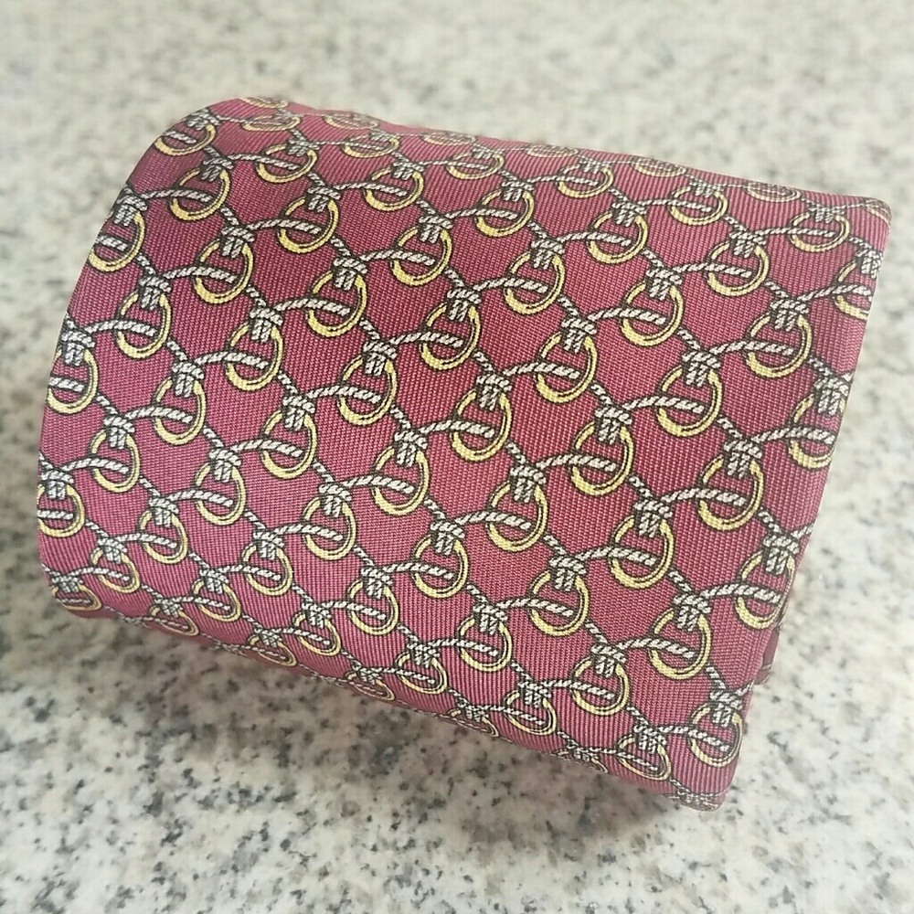 Hermes Men's Maroon Design Tie